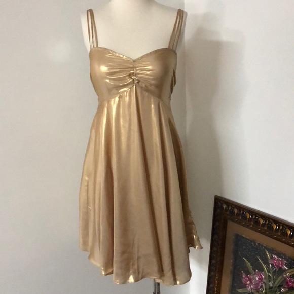 Free People Gold Metallic Just Dance Babydoll Slip - Picture 6 of 11